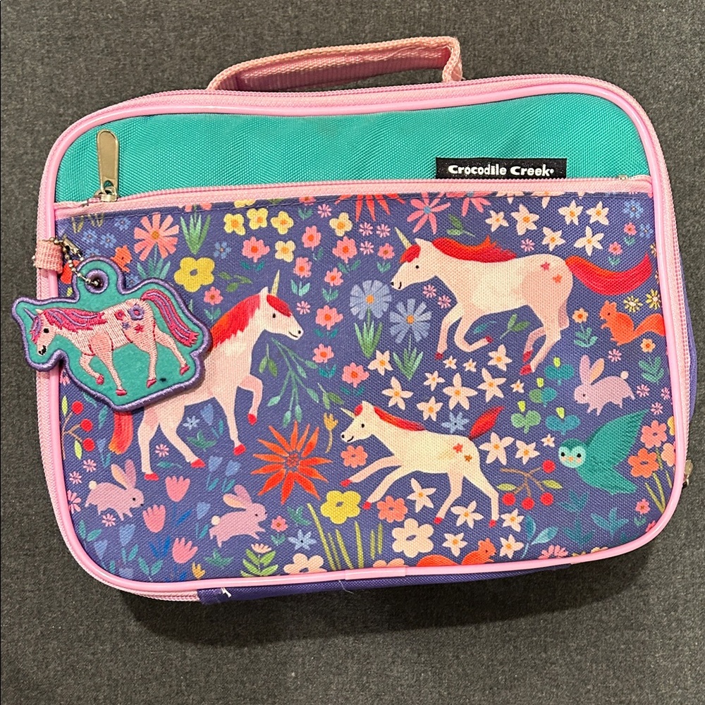 Crocodile Creek Unicorn Adventure Lunch Bag - Purple and Green